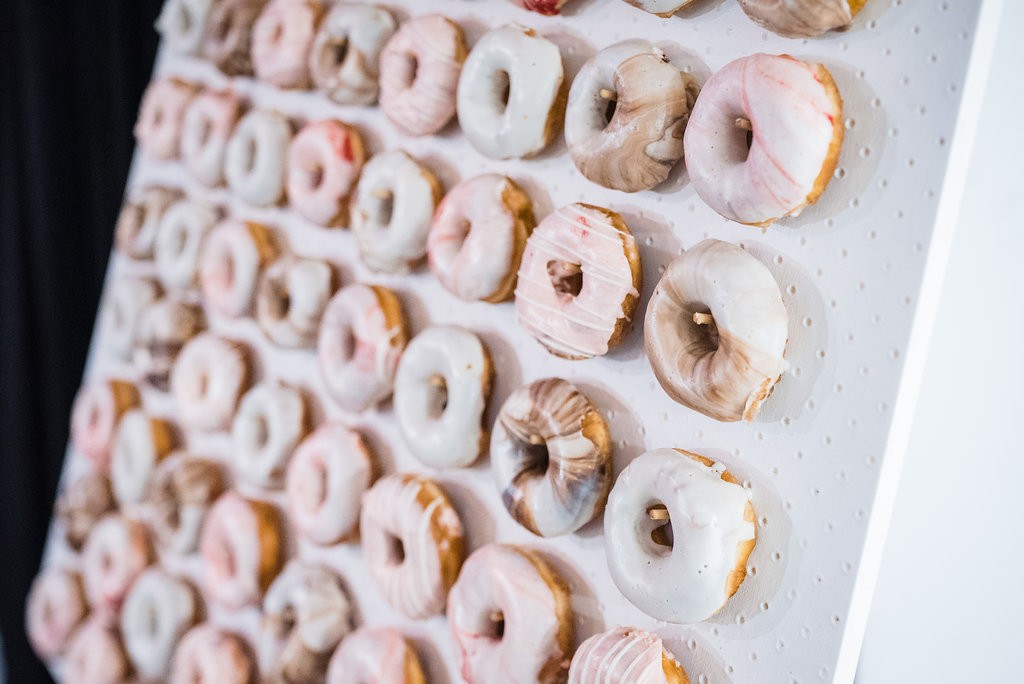 donut, doughnut, wall, desert, catering, event, corporate